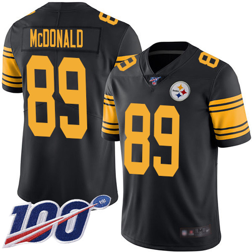 Youth Pittsburgh Steelers Football 89 Limited Black Vance McDonald 100th Season Rush Vapor Untouchable Nike NFL Jersey